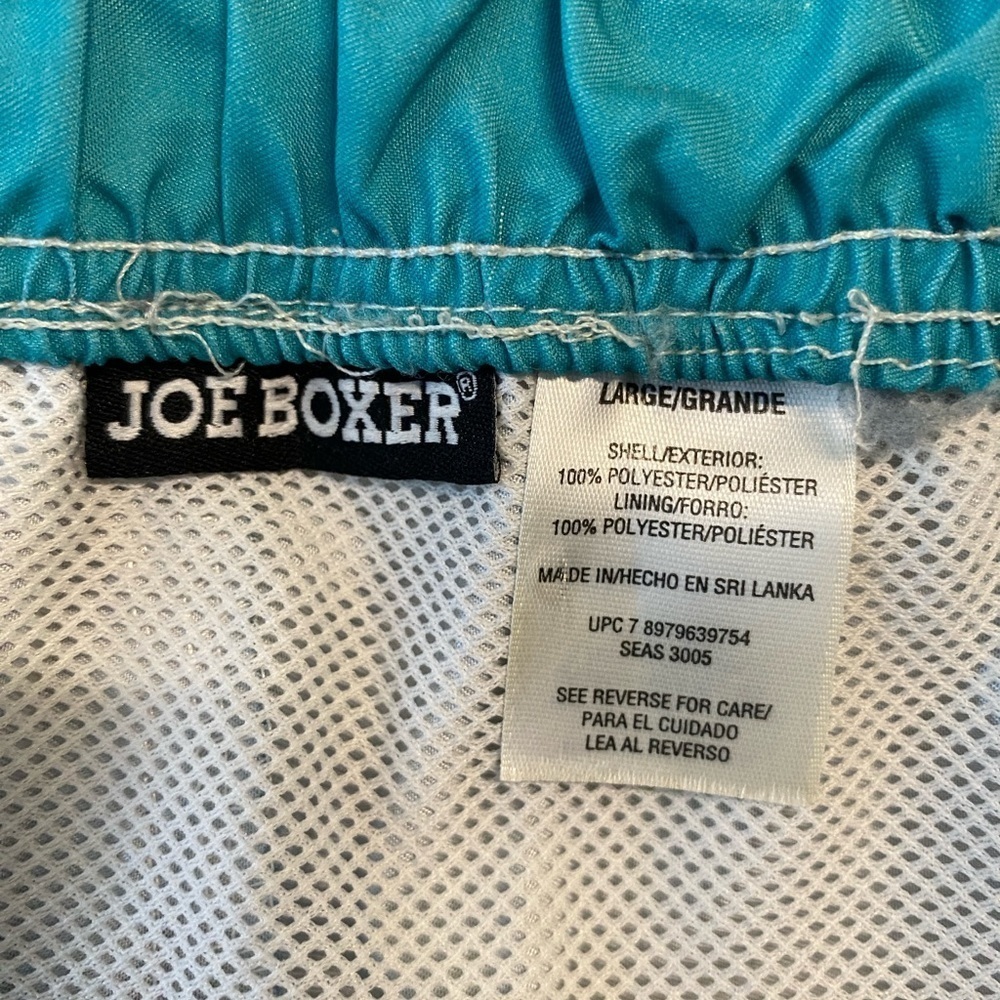 Joe Boxer Classic Tropical Print Swim Trunks (Size:L, Color:Blue-Teal-White) - Picture 3 of 4